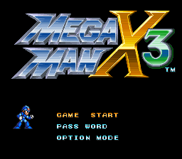 Megaman X3 (Europe) Title Screen